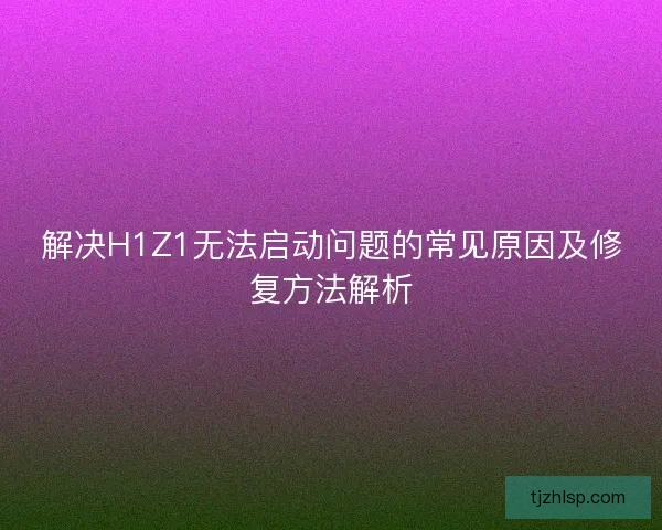 解决H1Z1无法启动问题的常见原因及修复方法解析