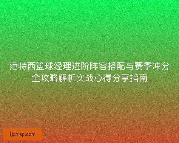 范特西篮球经理进阶阵容搭配与赛季冲分全攻略解析实战心得分享指南