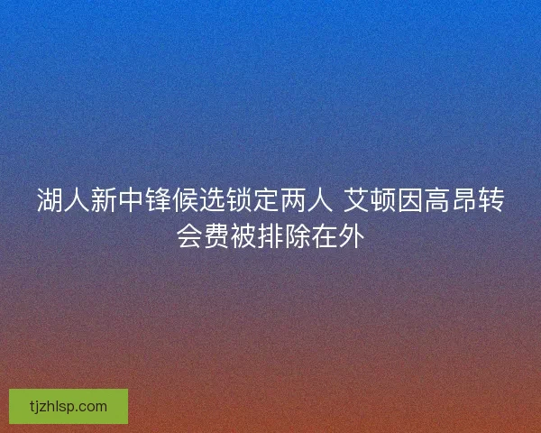 湖人新中锋候选锁定两人 艾顿因高昂转会费被排除在外